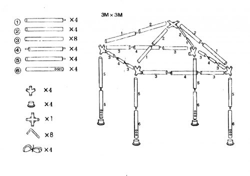 Схема квадратной складной палатки